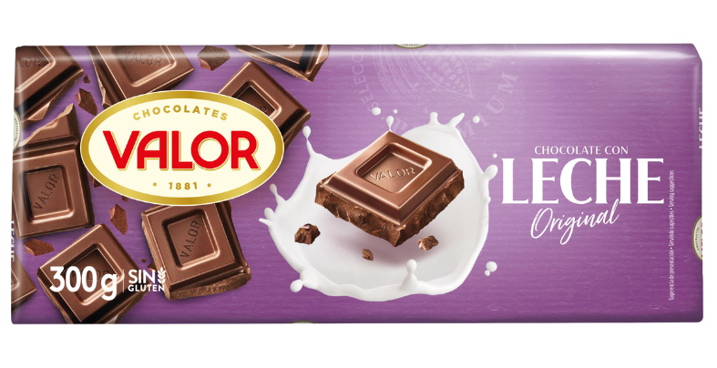 Valor - Chocolate con Leche Sin Lactosa, Cacao 35% Mínimo