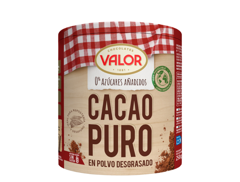 Cacao puro en polvo desgrasado 0% Azúcares añadidos