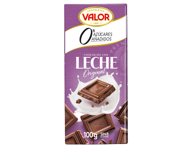 Chocolate con Leche. 0% Azúcares Añadidos.