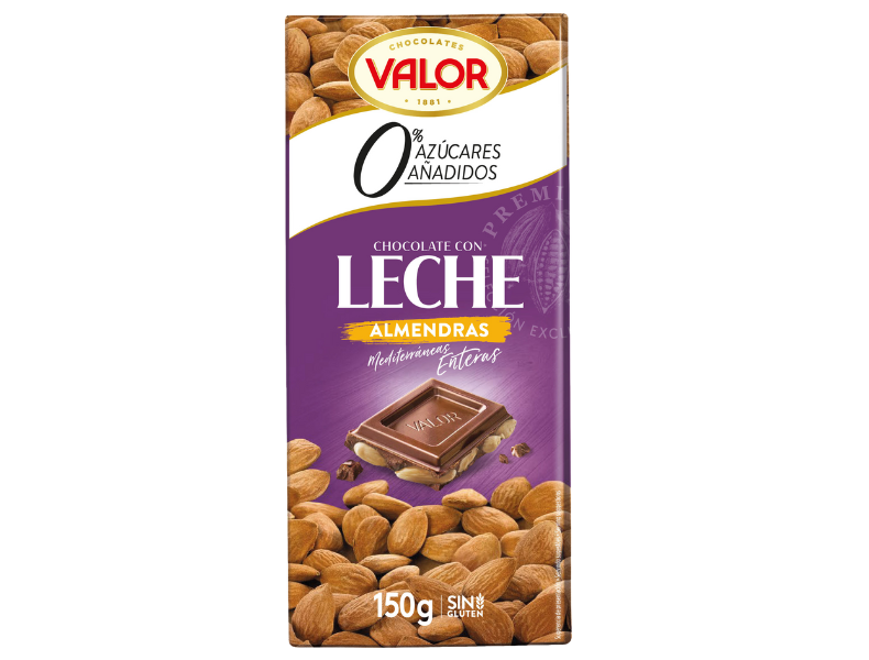 Milk Chocolate with Mediterranean Almonds 0% sugar added