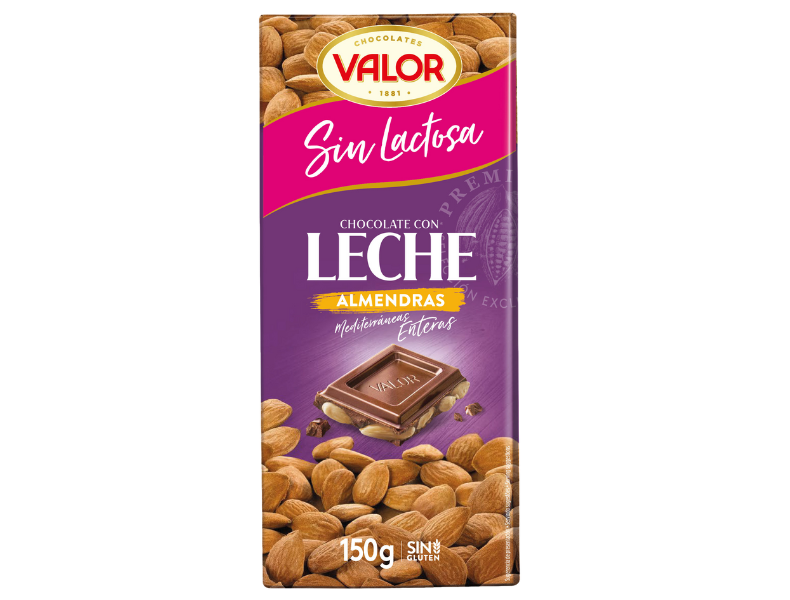 Lactose-Free Milk Chocolate with almonds