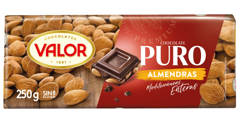 Chocolate Puro con Almendras Mediterráneas