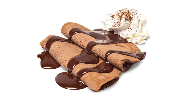Cocoa pancakes with ice cream