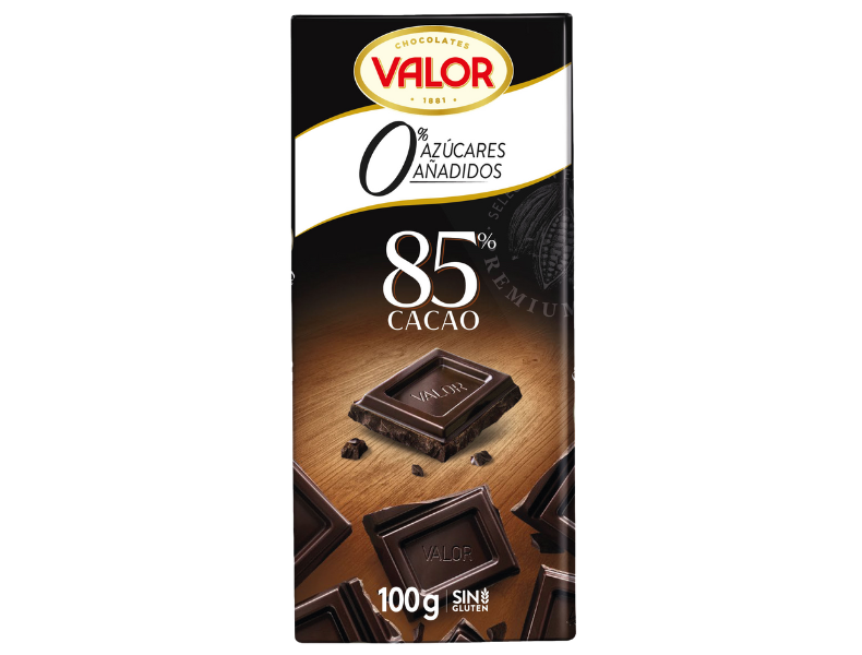 Chocolate negro 85% 0% Azúcares añadidos