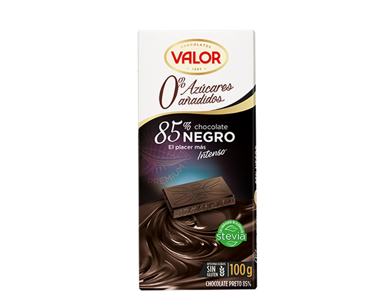 Chocolate negro 85% 0% Azúcares añadidos