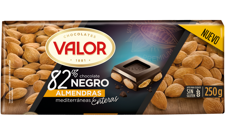 Dark Chocolate 82% cocoa with Almonds