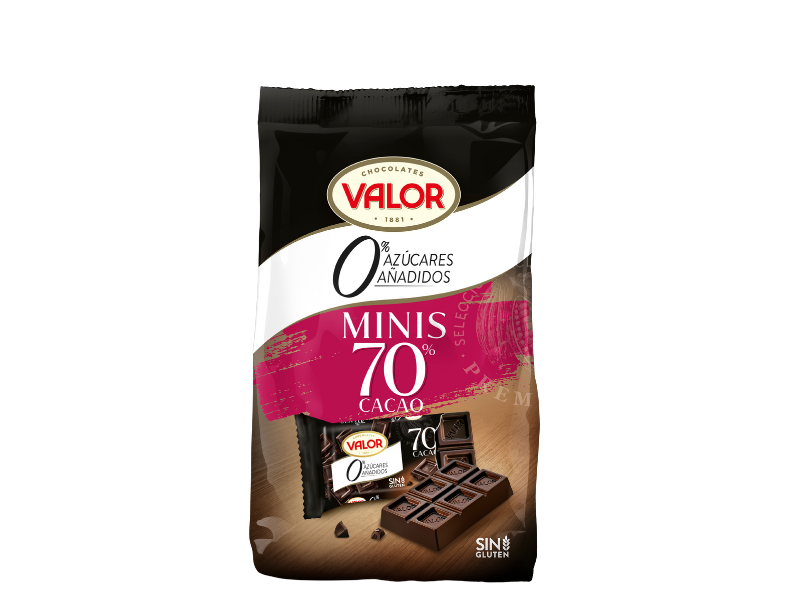 Minitabletas Chocolate negro 70% Sin Azúcar