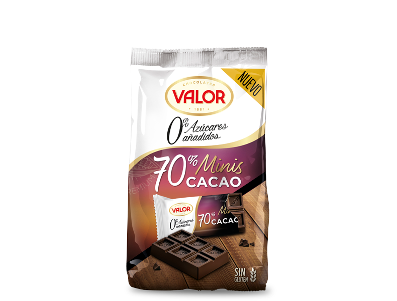 Dark Chocolate Mini bars 70% sugar-free