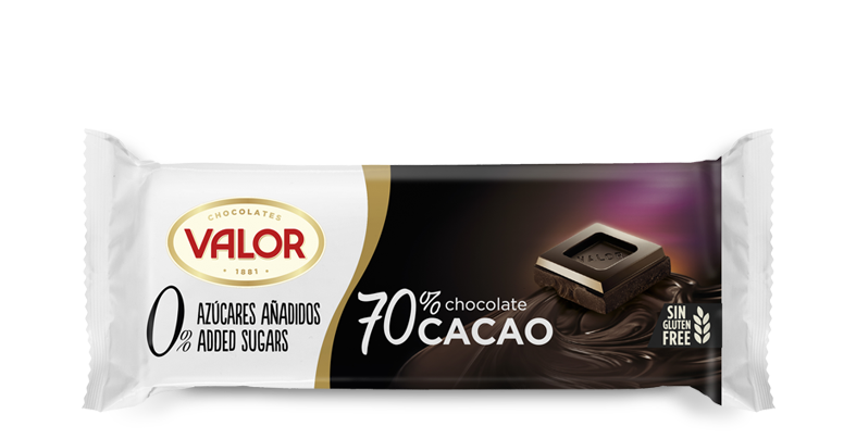 Chocolate negro 70% Sin Azúcar