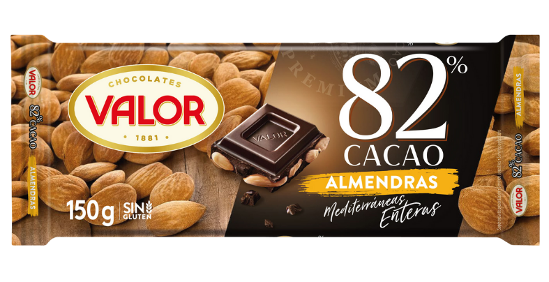 Chocolate Negro 82% cacao con almendras