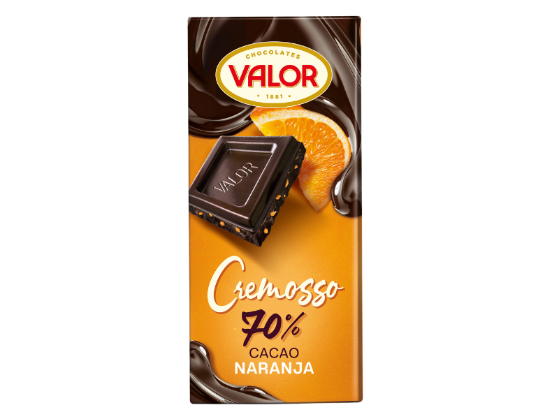 Chocolate Negro Cremosso <br> 70% cacao con naranja <br/>